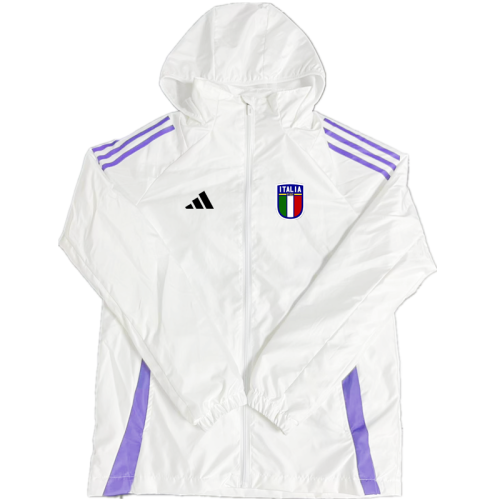 2024 Italy White/Purple Soccer Windbreaker Jacket Football Jacket