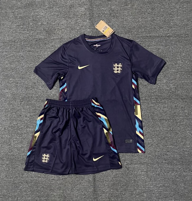Adult Uniform 2024 England Away Soccer Jersey Shorts Football Set