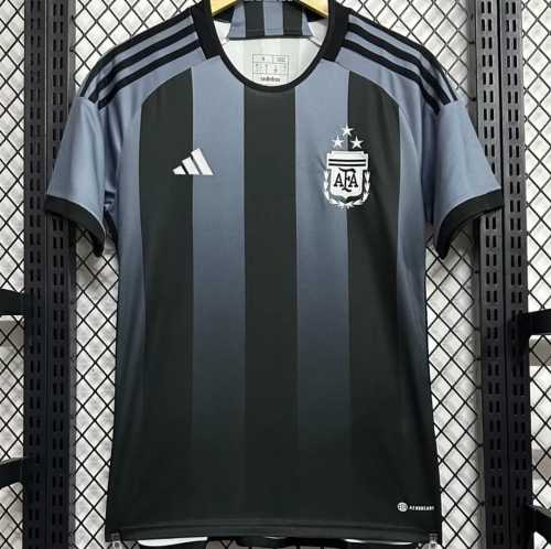 Fan Version Argentina 2024 Black Soccer Training Jersey Football Pre-match Shirt