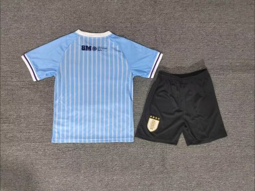 Youth Uniform Kids Kit 2024 Uruguay Home Soccer Jersey Shorts Child Football Set