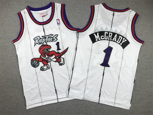Mitchell&Ness 1998-99 Toronto Raptors 1 McGRADY White NBA Jersey Basketball Shirt