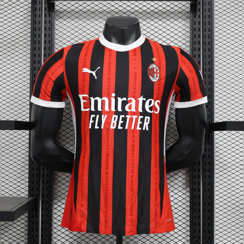 Player Version 2024-2025 AC Milan Home Soccer Jersey AC Football Shirt