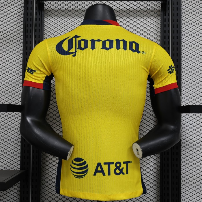 Player Version 2024-2025 Club America Aguilas Yellow Soccer Jersey Football Shirt