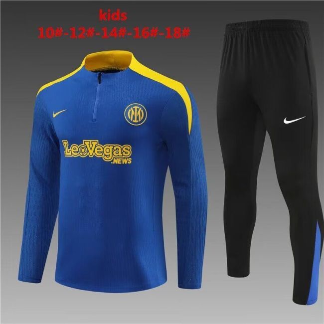 Youth 2024 Inter Milan Blue Soccer Training Sweater and Pants