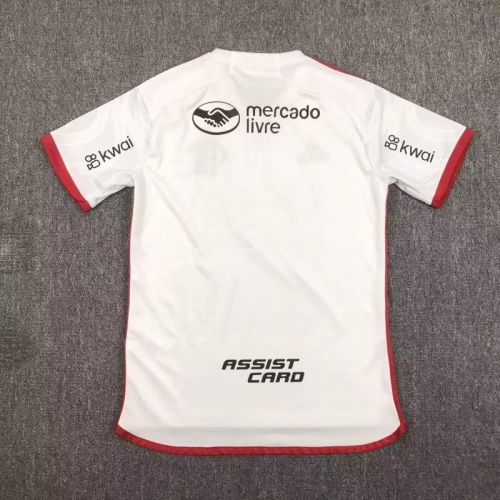 with All Sponor Logos Fan Version 2024-2025 Flamengo Away White Soccer Jersey Football Shirt