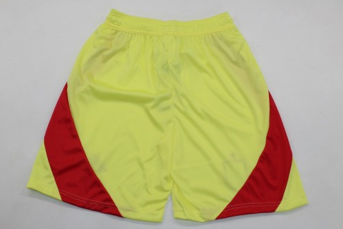 Fan Version Spain 2024 Away Yellow Soccer Shorts Football Shorts