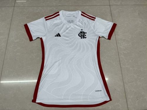 Women Flamengo 2024-2025 Away White Soccer Jersey Girl Football Shirt