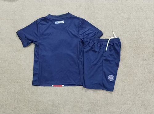 Youth Uniform Kids Kit PSG 2024-2025 Home Soccer Jersey Shorts Paris Child Football Set