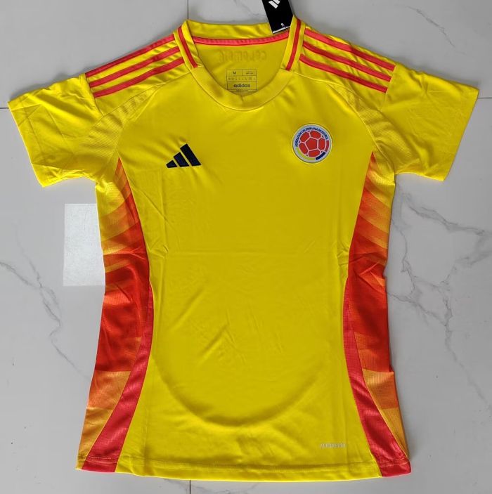 Women Colombia 2024 Home Soccer Jersey Girl Football Shirt