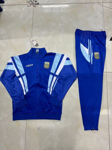 2024 Argentina Dark Blue Soccer Training Jacket Football Jacket and Pants
