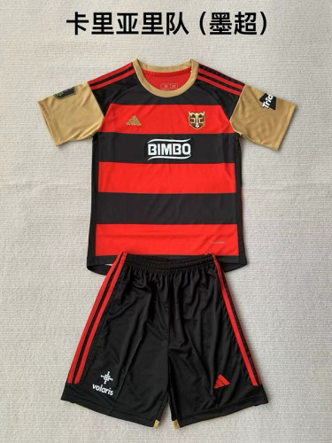 Youth Uniform Kids Kit 2024-2025 Peluche Caligari Home Soccer Jersey Shorts Child Football Set
