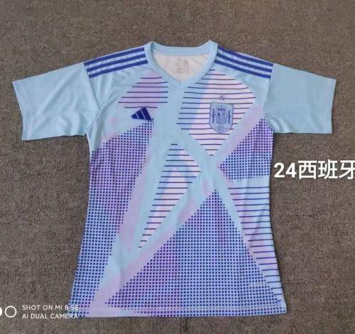 Fan Version Spain 2024 Blue/Purple Goalkeeper Soccer Jersey España Camisetas de Futbol