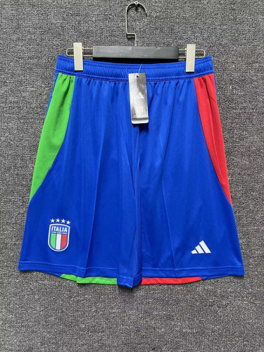 Fan Version Italy 2024 Away Blue Soccer Shorts Football Shorts
