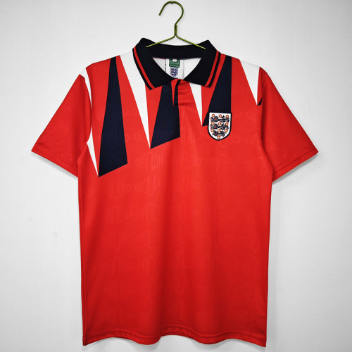 Retro Jersey 1992 England Away Red Soocer Jersey Vintage Football Shirt