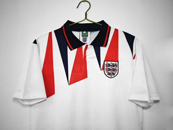 Retro Jersey 1992 England Home Soocer Jersey Vintage Football Shirt