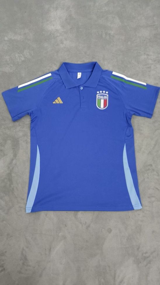 Italy 2024 Blue Soccer Polo