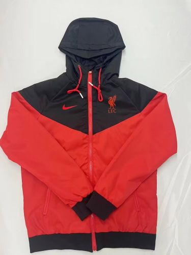 2024 Liverpool Red/Black Soccer Hoodie Football Windbreaker Jacket