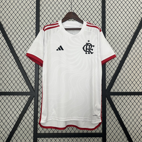 without Sponor Logo Fan Version 2024-2025 Flamengo Away White Soccer Jersey Football Shirt