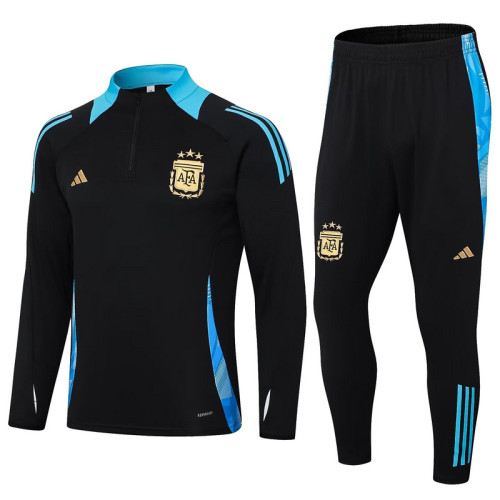 2024 Argentina Black Soccer Training Sweater and Pants
