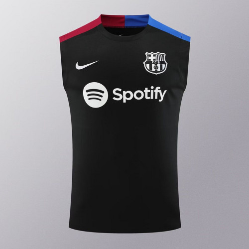 2024-2025 Barcelona Black Soccer Training Vest Football Pre-match Shirt