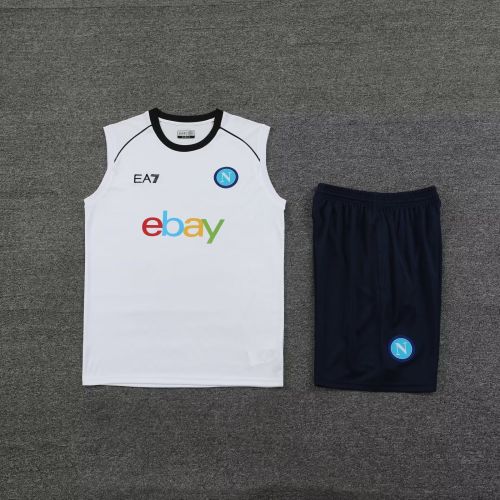 Adult Uniform 2023-2024 Napoli White Soccer Vest Football Shirt Shorts