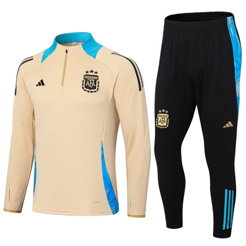2024 Argentina Yellow/Blue Soccer Training Sweater and Pants