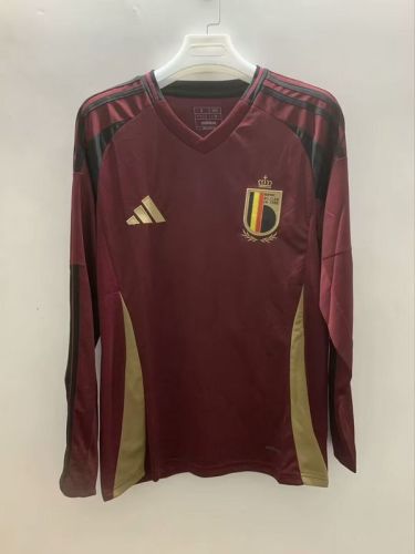 Long Sleeve Fan Version 2024 BEL Home Soccer Jersey Football Shirt