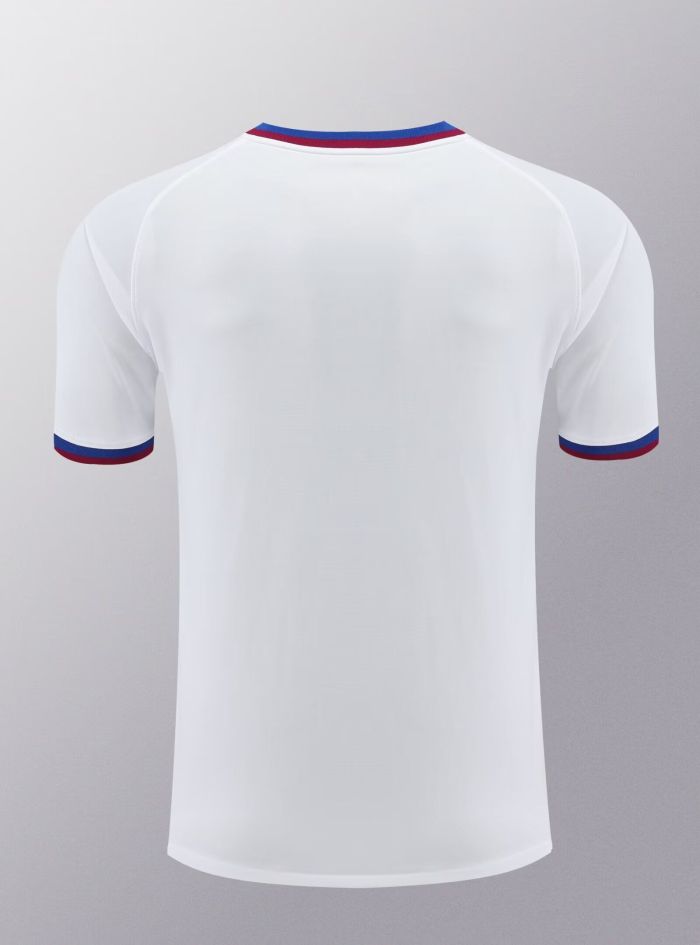 2024-2025 Barcelona White Soccer Training Jersey Football Pre-match Shirt