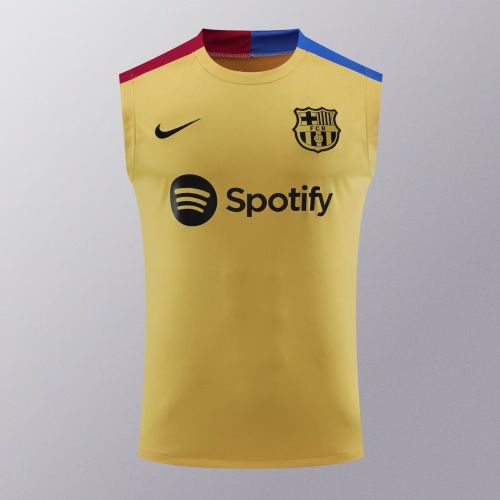 2024-2025 Barcelona Gold Soccer Training Vest Football Pre-match Shirt