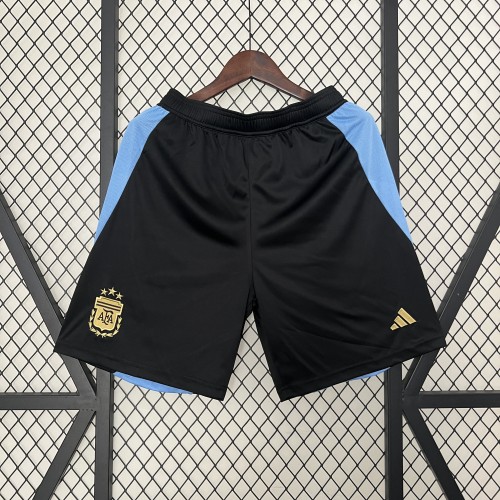 Fan Version 2024 Argentina Black/Blue Soccer Shorts