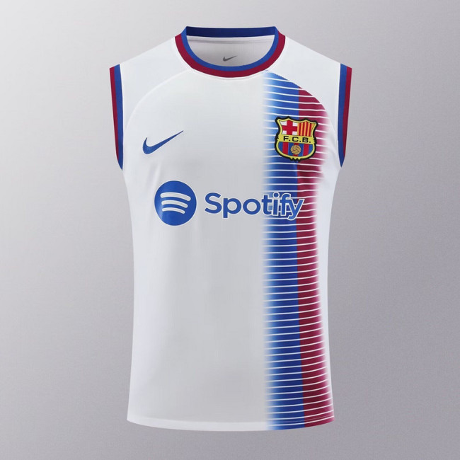 2024-2025 Barcelona White Soccer Training Vest Football Pre-match Shirt