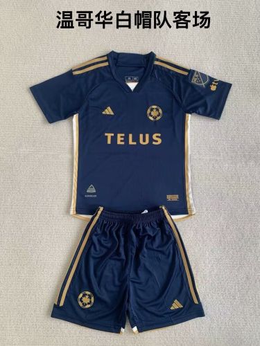 Youth Uniform Kids Kit Vancouver Whitecaps 2024-2025 Home Soccer Jersey Shorts Child Football Set