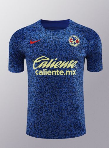 2024-2025 Club America Aguilas Blue/Black Soccer Training Jersey Football Pre-match Shirt