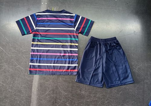 Youth Uniform Kids Kit France 2024 Colorful Soccer Training Jersey Shorts Child Football Set