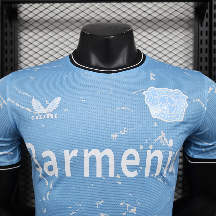 Player Version 2024-2025 Bayer 04 Leverkusen Third Away Blue Soccer Jersey Football Shirt