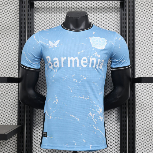 Player Version 2024-2025 Bayer 04 Leverkusen Third Away Blue Soccer Jersey Football Shirt