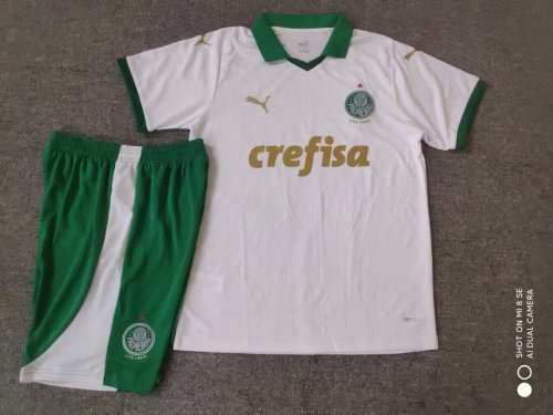 Adult Uniform 2024-2025 Palmeiras Away White Soccer Jersey Shorts Football Kit