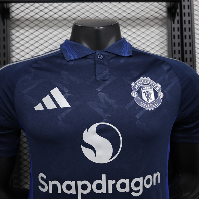 Player Version 2024-2025 Manchester United Away Dark Blue Soccer Jersey Man United Football Shirt