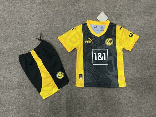 Youth Uniform Kids Kit Borussia Dortmund 2024-2025 Special Edition Soccer Jersey Shorts BVB Child Football Set