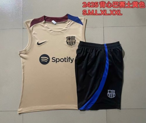 Adult Uniform 2024 Barcelona Soccer Training Vest and Shorts Football Set