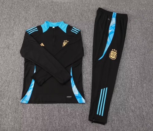 2024 Argentina Black/Blue Soccer Training Sweater and Pants