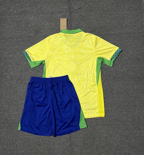 Adult Uniform 2024 Brazil Home Soccer Jersey Shorts Brasil Camisetas de Futbol