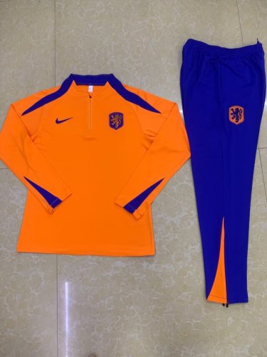 2024 Netherlands Orange Soccer Training Sweater and Pants