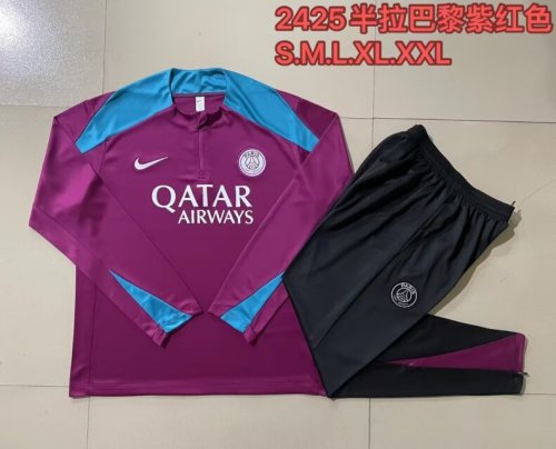 2024 PSG Purple Soccer Training Sweater and Pants