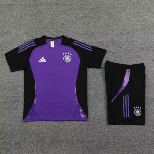 Adult Uniform 2024 Germany Purple Soccer Training Jersey and Shorts Football Set