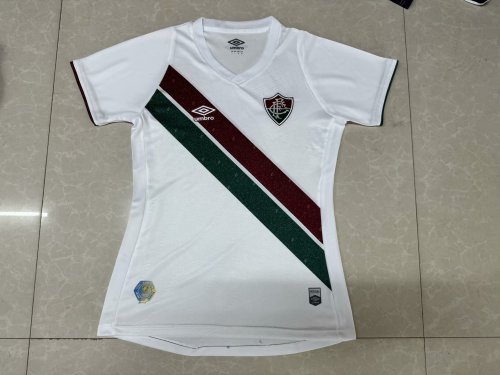 Women Fluminense 2024-2025 Away White Soccer Jersey Girl Football Shirt
