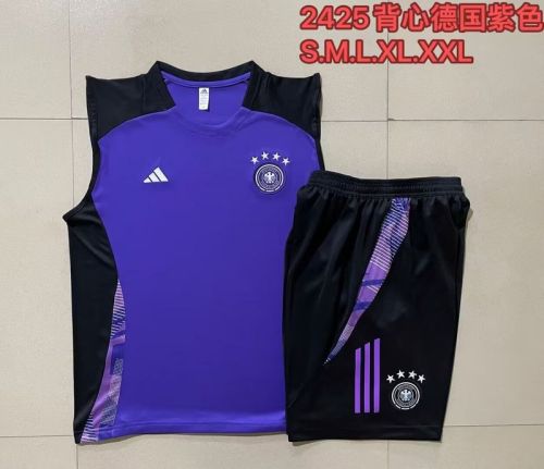 Adult Uniform 2024 Germany Purple Soccer Training Vest and Shorts Football Set