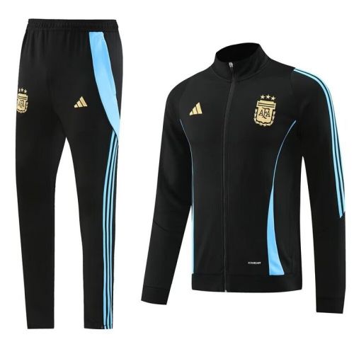 2024 Argentina Black/Blue Soccer Training Jacket and Pants Football Tracksuit