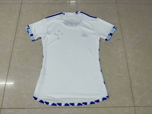 Women Cruzeiro 2024-2025 Away White Soccer Jersey Girl Football Shirt