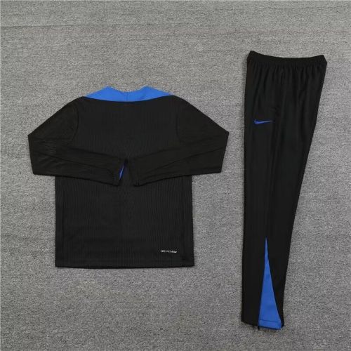 2024 England Black/Blue Soccer Training Sweater and Pants